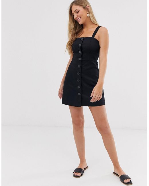 black dress button front