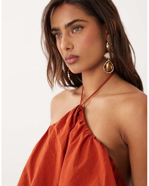 ASOS Red Halter Neck Trapeze Mini Dress