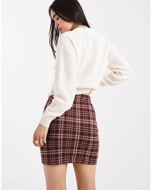 New Look White – karierter mini-schlauchrock