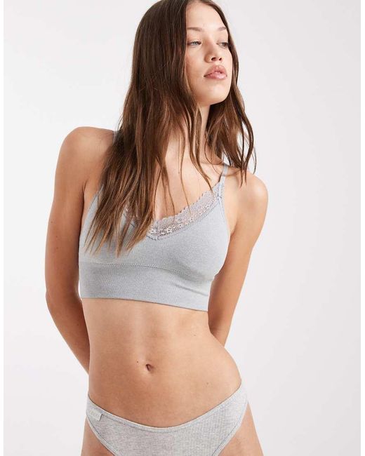 Cotton On Gray Seamless Triangle Padded Bralette