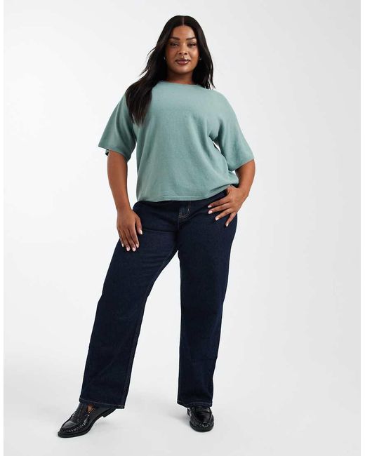 ONLY Blue Short Sleeve Knitted Jumper