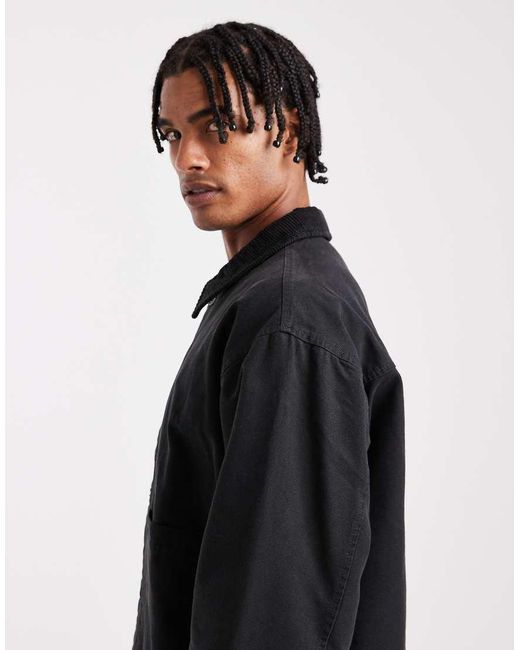 ASOS Black Harrington Jacket With Quilted Lining for men