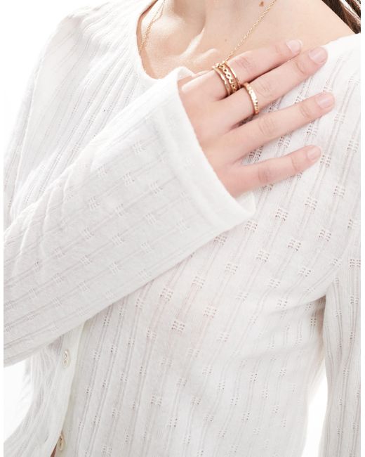 Pieces White – strickjacke