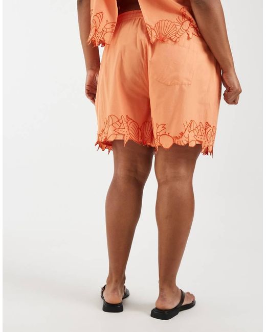 Vero Moda Orange Tie Waist Shorts Co-ord