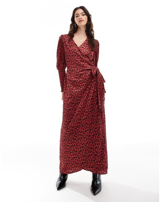 Glamorous Shirred Cuff Wrap Maxi-Dress