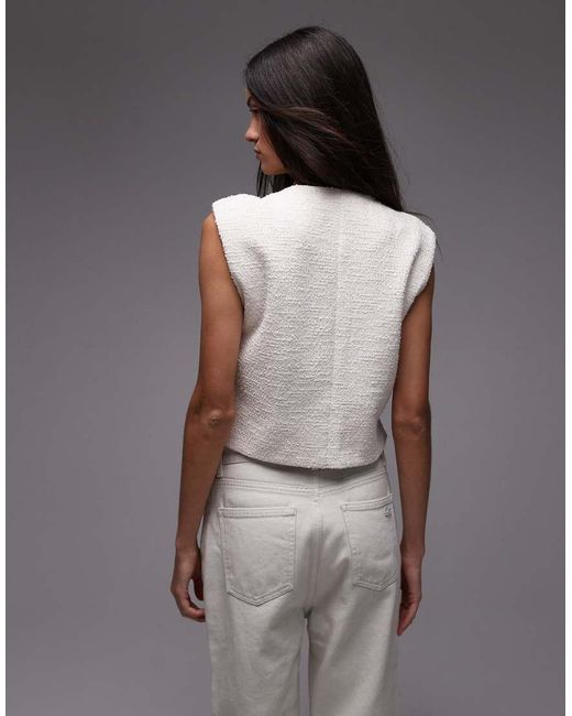 Chaleco De Sastre Con Cuello Redondo De Mango de color Gray