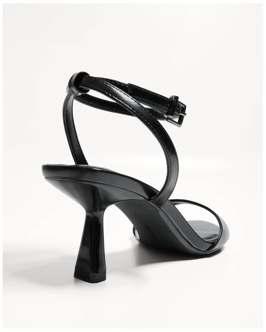Bershka Black Heeled Sandals With Ankle Strap