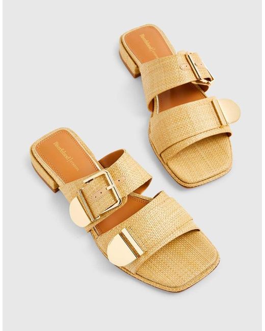 River Island Natural Raffia Flat Sandals