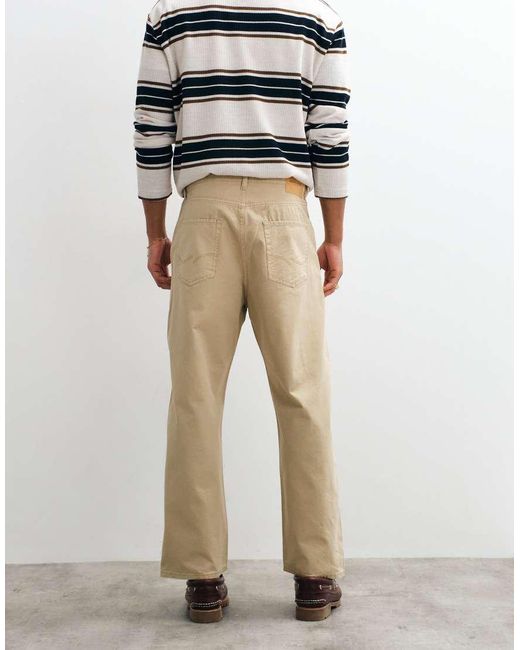 Jack & Jones Natural Alex baggy Fit Twill Trousers for men