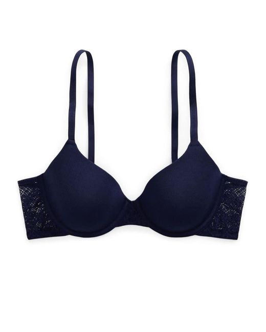 Polo Ralph Lauren Blue Love Collection T-Shirt Demi Bra With Lace Wings