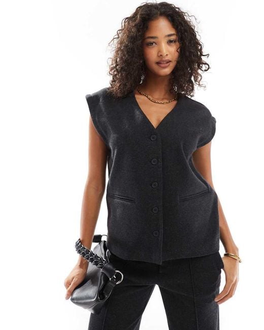 Object Black Structured Boxy Waistcoat Co-ord