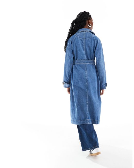 ONLY Blue Belted Denim Trench
