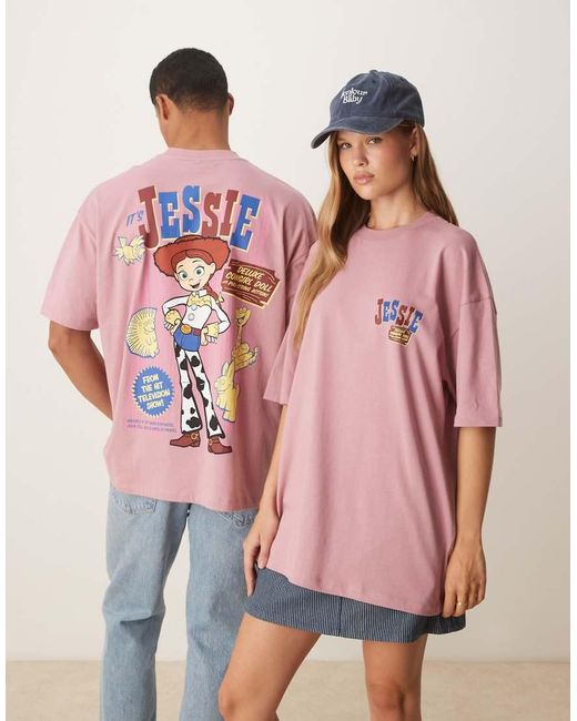 ASOS Pink Disney Pixar Oversized T-shirt With Jessie Toy Story Print for men