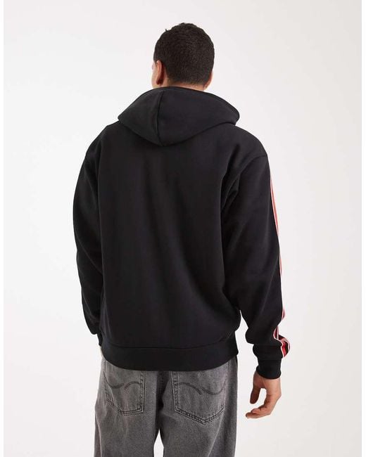 Adidas Originals Black Tipped Stripes Hoodie for men