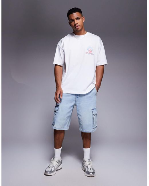 ASOS White Oversized T-shirt With Souvenir Graphic for men