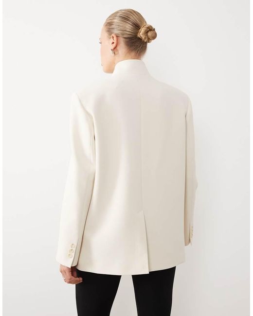 ASOS Natural Funnel Neck Wrap Blazer
