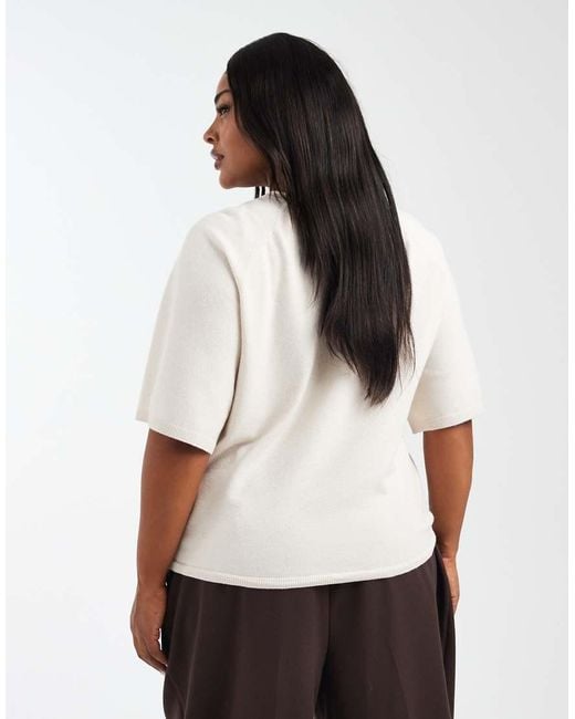 ONLY White Short Sleeve Knitted Jumper