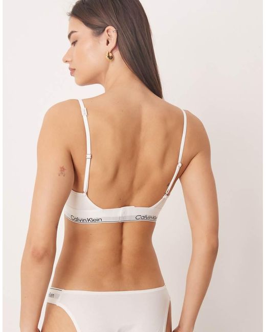 Calvin Klein White Icon Cotton Modal Lightly Lined Balconette Bra