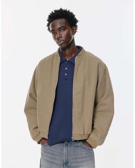 Pull&Bear Blue Bomber Jacket for men