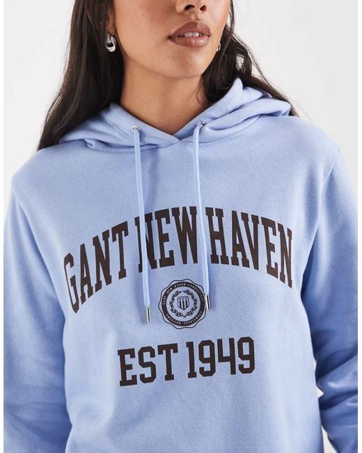 Gant Blue Collegiate Logo Hoodie