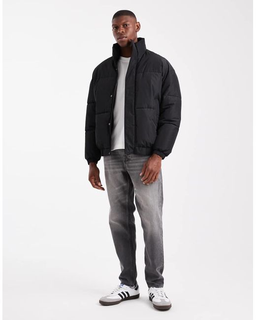 Only & Sons Blue Oversized Cuffed Puffer Jacket for men
