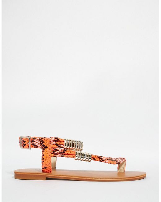 carvela klipper orange sandals