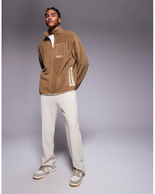 Sweat oversize en polaire à col cheminée zippé avec poche poitrine - marron ASOS pour homme en coloris Natural