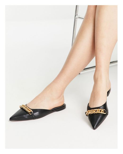 ASOS Lawful Chain Flat Mules in Black Lyst Canada