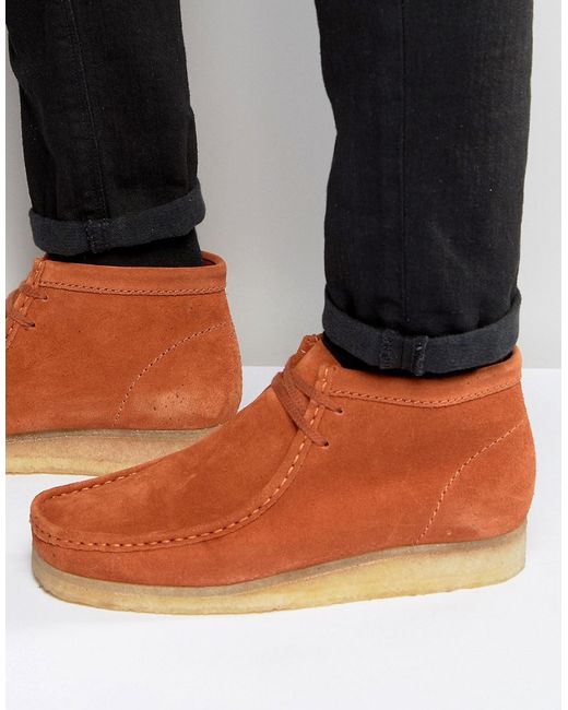 Clarks Wallabee Boots - Orange for men