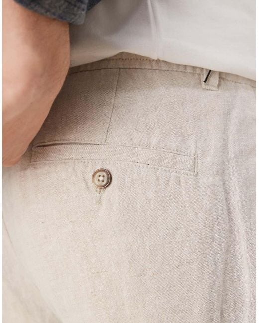 Pantalones Color Crema De Corte Recto De Mezcla De Lino Leroy De -Blanco SELECTED de hombre de color Blue