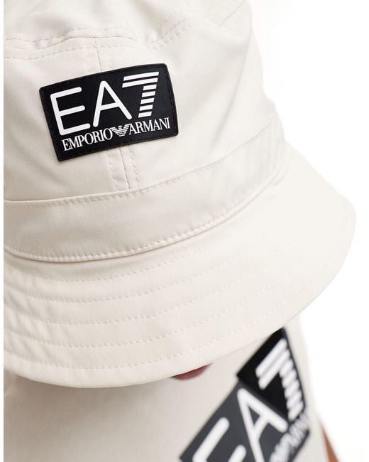 EA7 Natural Armani Core Label Logo Bucket Hat for men