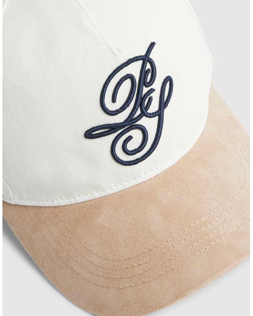 River Island White Script Embroidery Cap for men