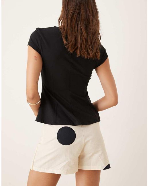 ASOS Natural Linen Blend Mini Skort