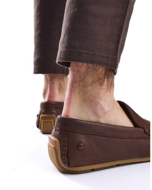 Base London Brown Moss Driver Mocc for men
