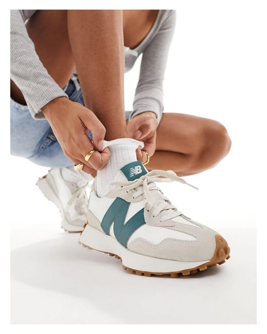 New Balance White – 327 – sneaker mit gummisohle