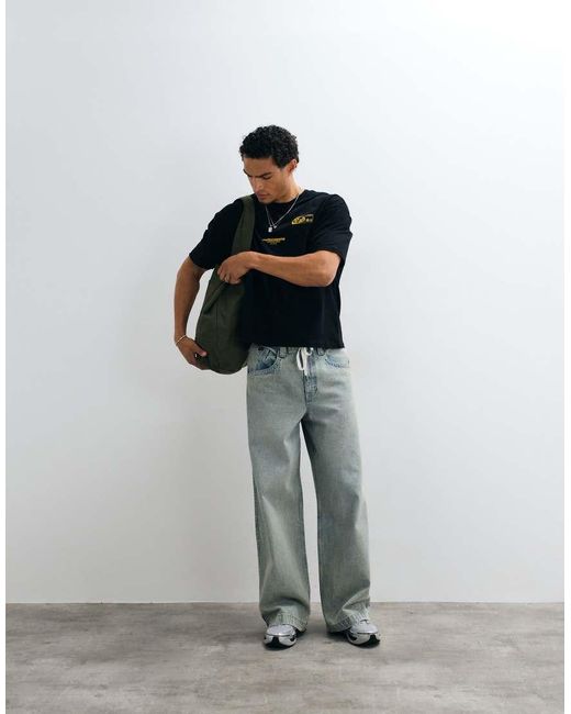 ASOS Blue Boxy Oversized T-shirt With Ceu Street Graphic for men