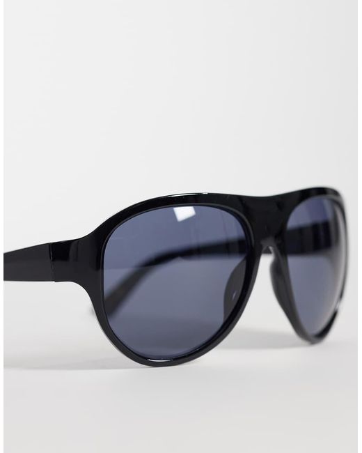 Mango Blue Oversized Aviator Sunglasses