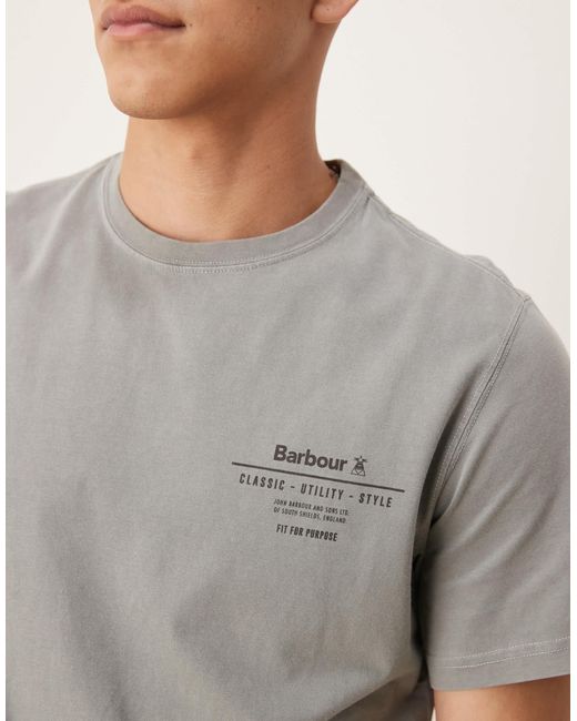 Barbour Gray Hickling Tailored Fit T-shirt for men