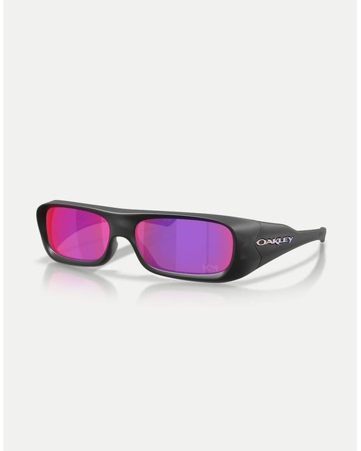 Oakley Purple Kylian Mbappé Signature Series Permian Rectangle Sunglasses With Mirrored Lens