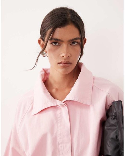 ARRANGE Pink Drawcord Hem Utility Twill Jacket