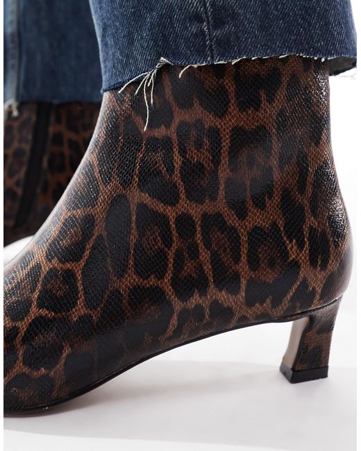 Schuh Blue Kitten Heel Mid Ankle Boots