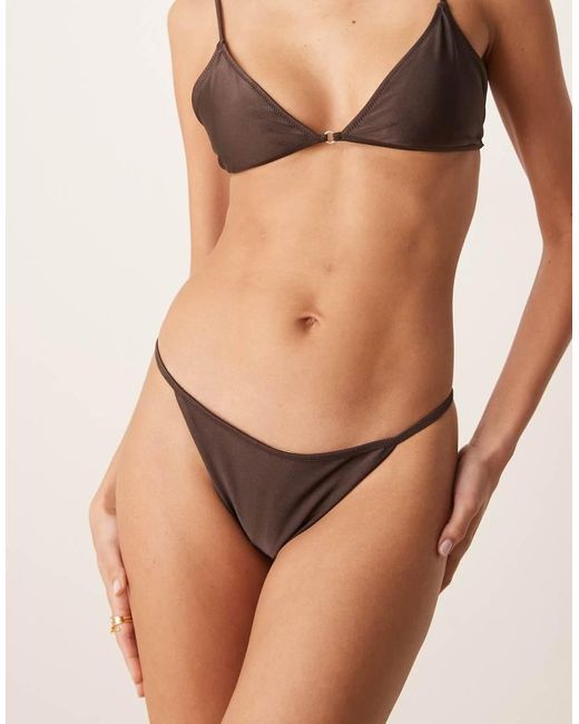 Slip Bikini Color Bronzo di Mango in Natural