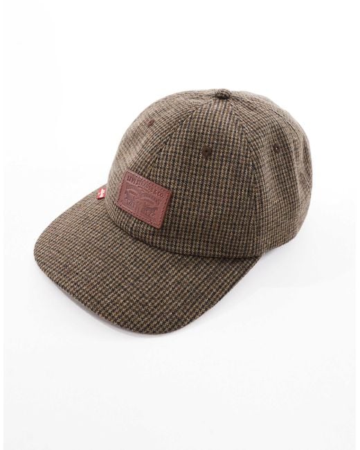 Levi's – relaxed fit dad-baseballkappe aus em cord mit logo-aufnäher aus leder in Brown für Herren