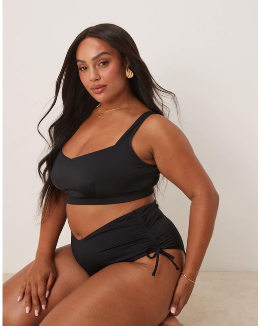 ASOS Black Asos Design Curve Maya Crop Bikini Top