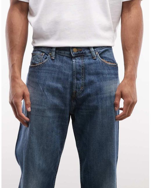 Weekday Blue Space Relaxed Fit Straight Jeans for men