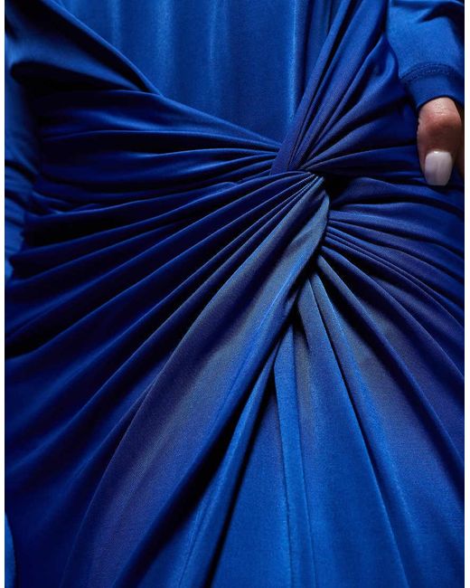 Vestito Cobalto Con Incrocio Sul Davanti di DASKA in Blue