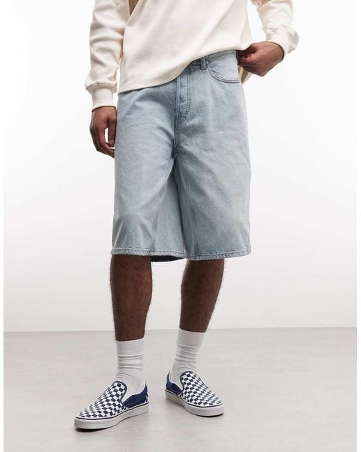 Weekday White Denim Jorts for men