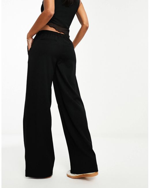Object Black Mid Rise Pull On Smart Trouser