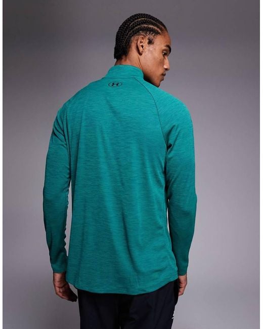 Under Armour Blue Tech Textured Half-zip T-shirt for men