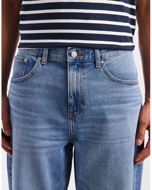 ASOS Blue Relaxed Tapered Jeans for men